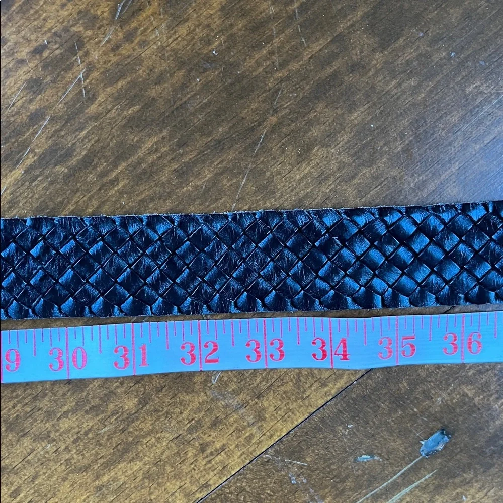 Talbots Genuine Leather Braided Black Belt - S